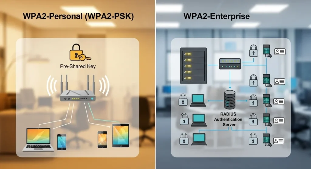 The WiFi Network Requires a WPA2 Password: Beginner’s Guide 3 WPA2 Personal vs WPA2 Enterprise