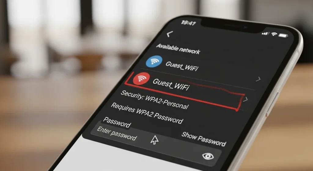 the wifi network requires a wpa2 password