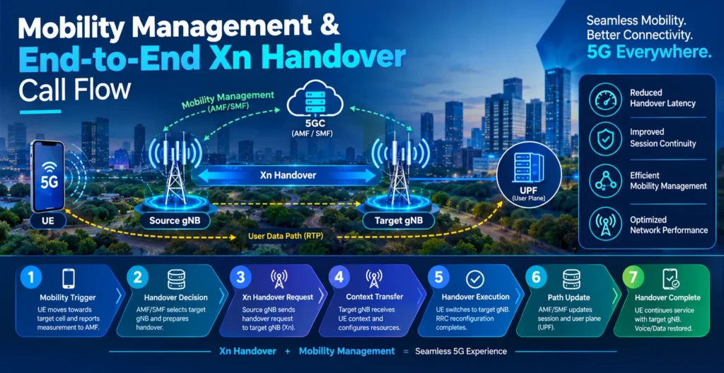 5G Xn Handover Mobility Infographic