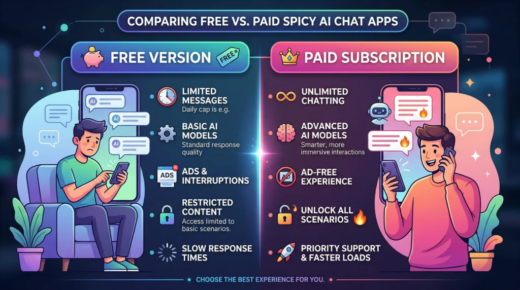 Free vs Paid Spicy AI Chat Apps