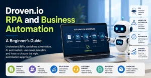 Alt text: Droven.io RPA and business automation workflow for business process automation, AI automation, and RPA software.