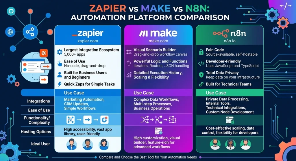 Zapier vs Make vs n8n